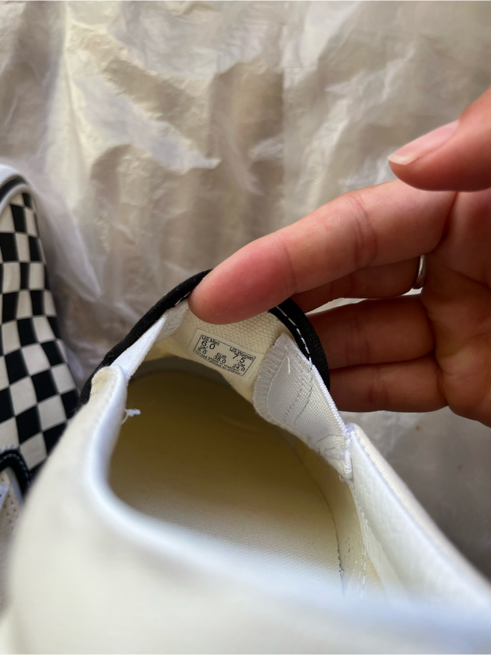 NEVER WORN PLATFORM Vans Checkerboard Slip-On Sneakers - Black & White - Picture 5 of 5